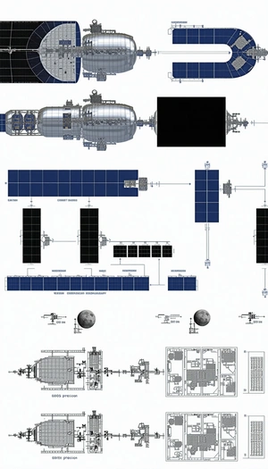 A Diagram Is Displayed Showing The Different Parts Of A Spacecraft