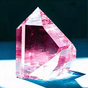 Abstract Infographic Style: Crystal Sculpture With Dimension With Large, Pink