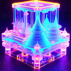 3d printer with neon accents