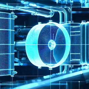 Close-up of cooling system