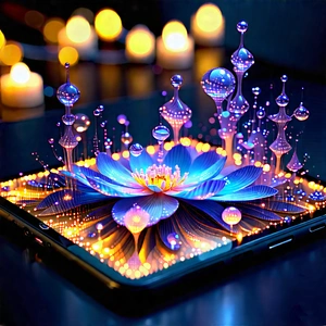 Tablet With Glowing Screen With Cell Phone