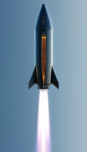 A Rocket Is Seen In The Sky, With Its Engine On