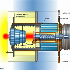 A Large Machine With A Blue And Red Light Shining Through It