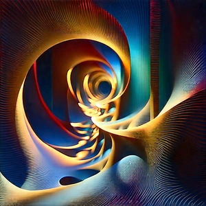 Abstract Fractal Art: Rhythmic Motion Captured In Abstract Form With Colorful, Abstract