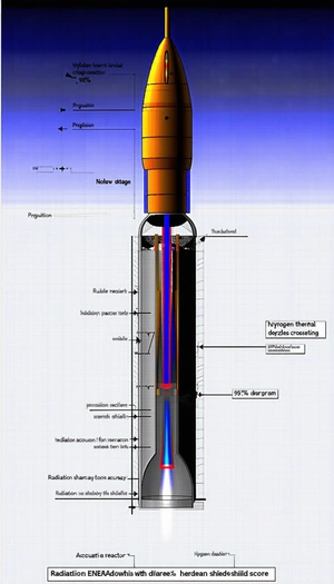 The Image Is A Diagram Of A Large, Cylindrical Object With A Red And Blue Stripe