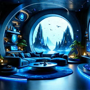 Futuristic Smart Home With Futuristic Living