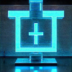 Financial Technology In Modern Laboratory With Large Blue