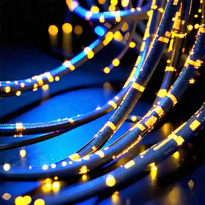 Close-up Of Fiber Optic Cables With Image, There