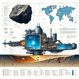 A Large, Futuristic Spacecraft Is Shown In A Diagram, With Various Parts Labeled