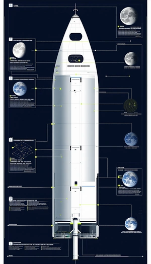 A Large Poster Is Displayed, Showing A Space Shuttle And Its Various Parts