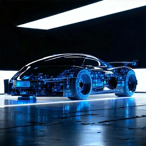 Automotive Technology In Field Deployment With Futuristic Parked