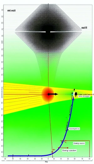 The Image Is A Graphic Representation Of A Light Beam And Its Reflection