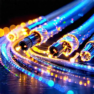 Close-up of fiber optic cables