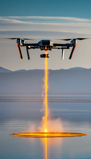 A Red Plume Of Smoke Is Rising From The Water, Creating A Dramatic Scene