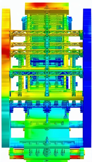 The Image Is A 3d Model Of A Large Structure, Possibly A Bridge Or A Building
