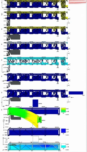 The Image Is A Blue And Yellow Graphic Of A Bridge