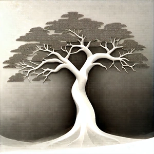 Nature Etching: (ancient:1.31) Tree In Winter Snow With Large Tree