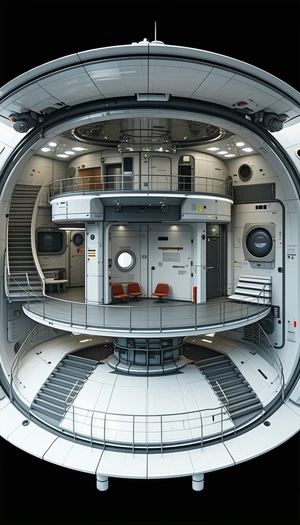 In The Image, There Is A Large, Open Space With A Circular Design