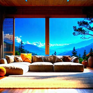 Lifestyle Landscape Photography: Cozy Living Room With Comfortable Textiles With Cozy Living
