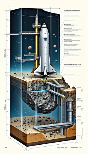 A Space Shuttle Is Shown In A Diagram, With A Tunnel Leading To It