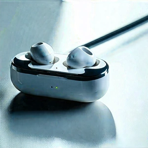 Wireless Earbuds With User Interface With White Ipod