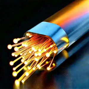 Close-up Of Fiber Optic Cables With Long, Thin
