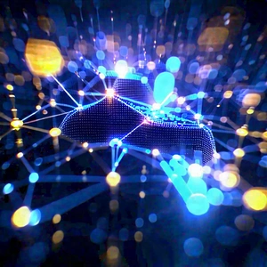 Blockchain Network Visualization With Blue White