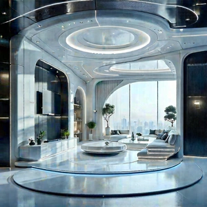 (futuristic:1.26) Smart Home With Large