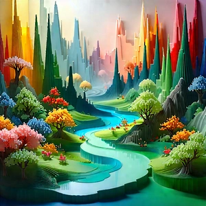 Abstract Impressionist Style: Plastic arrangement with depth
