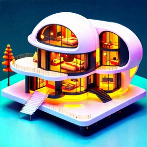 (futuristic:1.14) Smart Home With Large, Modern-looking