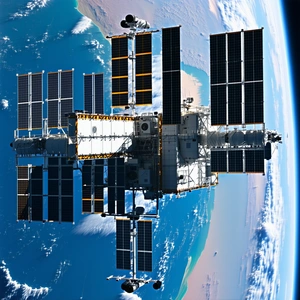 close-up space station