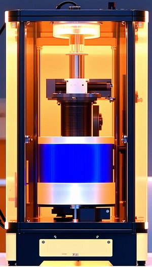 A Blue And Silver Machine Is Sitting On A Table