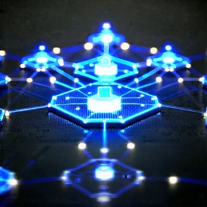 Blockchain Network Visualization With Blue White