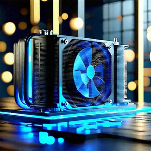 Close-up Of Cooling System With Blue Black