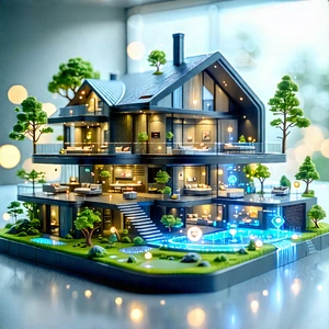 Tech Infographic Style: Futuristic smart home