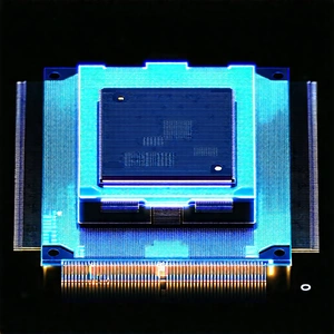 Microchip With Holographic Projection With Blue White