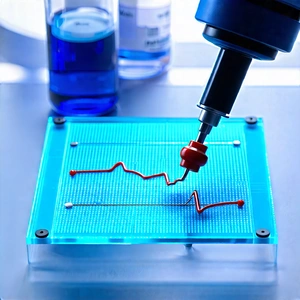 Tech Aerial Photography: Healthcare Technology In (modern:1.43) Laboratory With Being Placed