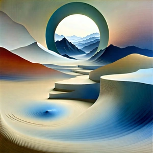 Abstract Landscape Photography: Gravitational Pull Captured In Abstract Form With Painting Mountainous