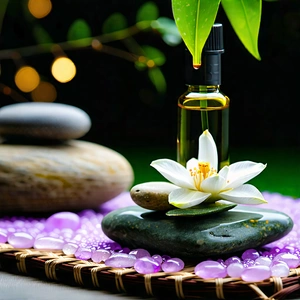 Lifestyle Macro Photography: Wellness Scene With Aromatherapy With Beautiful Arrangement