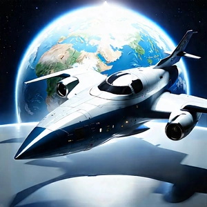 Aerospace Technology In Tech Office With Space Shuttle