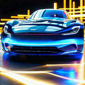 Automotive Technology In Manufacturing Facility With Blue Sports
