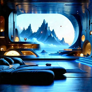 Futuristic Smart Home With Futuristic Room,