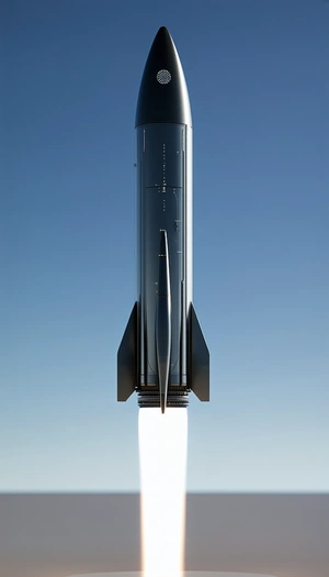 A Rocket Is Seen In The Sky, With Its Tail End Visible