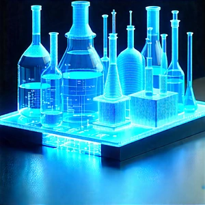 Entertainment Technology In (modern:1.24) Laboratory With Blue Display