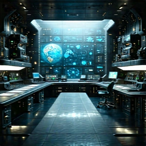 Futuristic Research Laboratory With Futuristic Setting,