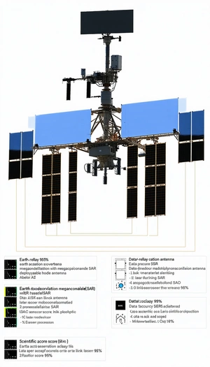 The Image Is A Diagram Showing The Different Components Of A Satellite