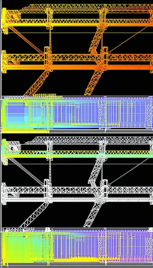 The Image Is A 3d Model Of A Large Structure, Possibly A Bridge Or A Building