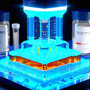 Financial Technology In (modern:1.41) Laboratory With Blue Yellow