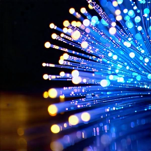 Close-up Of Fiber Optic Cables With Close-up Blue
