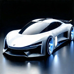 Innovative Electric Vehicle (design:1.39) With Futuristic White